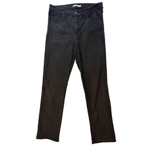 Levis 314 Shaping Straight Jeans Black Womens 31x30 Mid Rise Stretch Denim